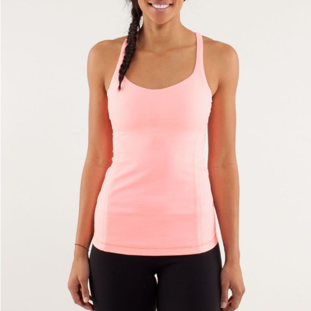 Lululemon Free to Be Bleached Coral Strappy Tank 6